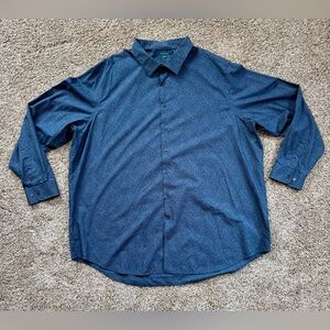 Perry Ellis Navy Casual Button-Down Shirt (4XLT)